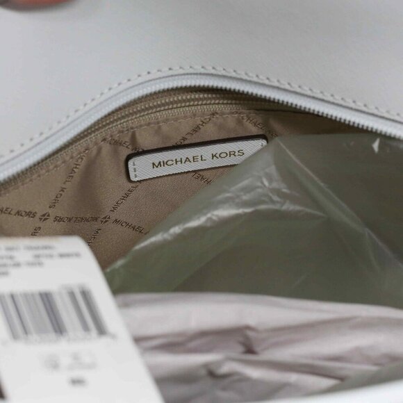 NWT Michael Kors Jet Set Travel Large Saffiano Leather Tote, Optic White - Picture 9 of 10